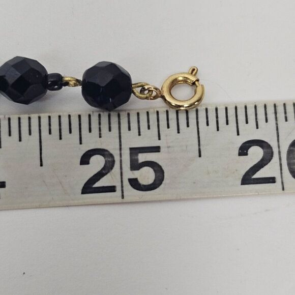 Vintage Multi Faceted Smoky Gray French Jet Black Glass Bead Necklace 25.5" Long - Picture 8 of 10